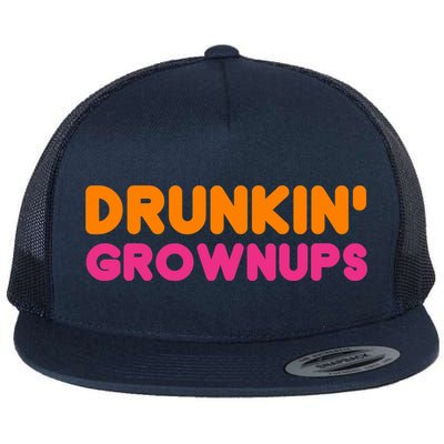 Drunkin' Grownups Adult Party Sarcastic Funny Humor Flatbill Hat