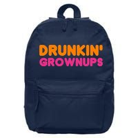 Drunkin' Grownups Adult Party Sarcastic Funny Humor 16 in Basic Backpack