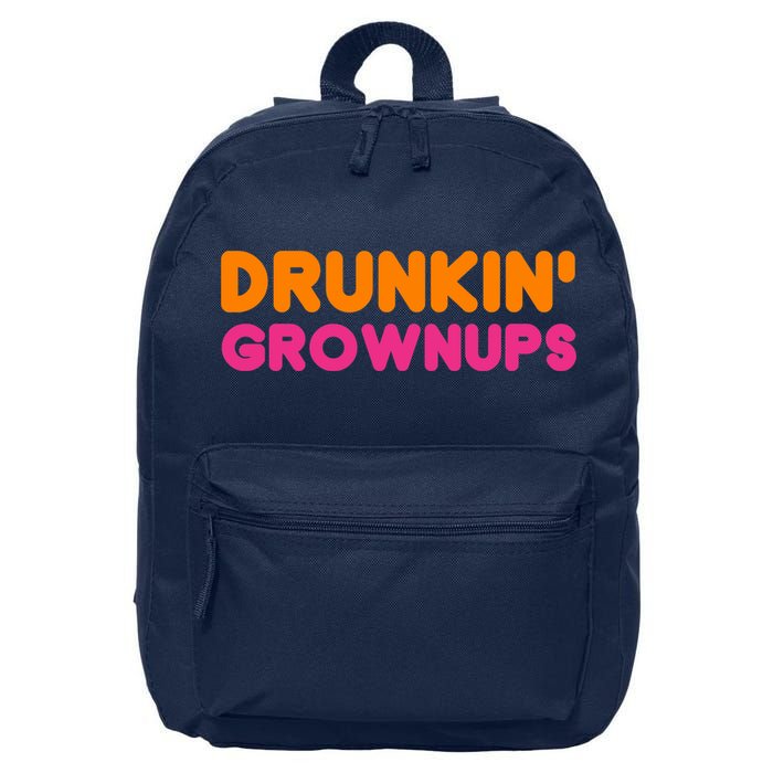 Drunkin' Grownups Adult Party Sarcastic Funny Humor 16 in Basic Backpack