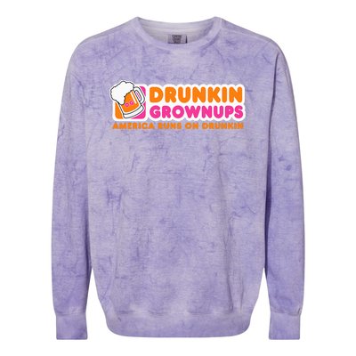 Drunkin Grownups Adult Party Sarcastic Colorblast Crewneck Sweatshirt