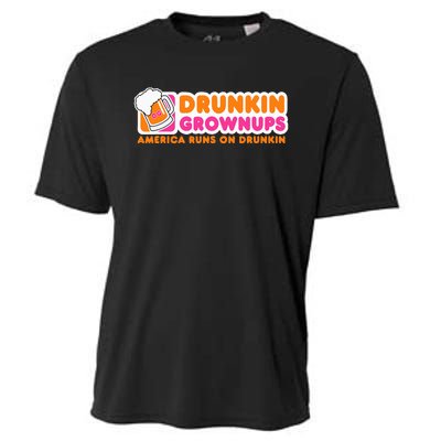 Drunkin Grownups Adult Party Sarcastic Cooling Performance Crew T-Shirt