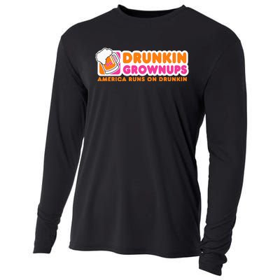 Drunkin Grownups Adult Party Sarcastic Cooling Performance Long Sleeve Crew