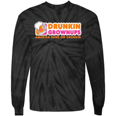 Drunkin Grownups Adult Party Sarcastic Tie-Dye Long Sleeve Shirt