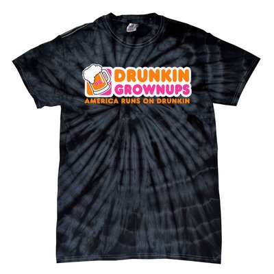 Drunkin Grownups Adult Party Sarcastic Tie-Dye T-Shirt