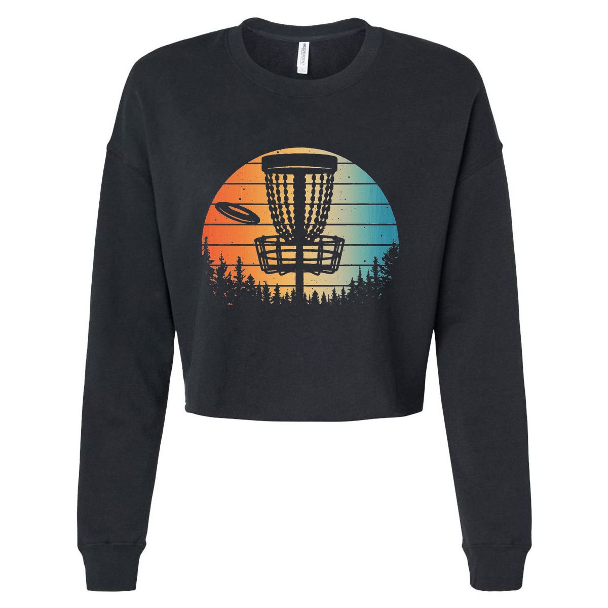 Disc Golf Art Disc Golfer Disc Golf Cropped Pullover Crew