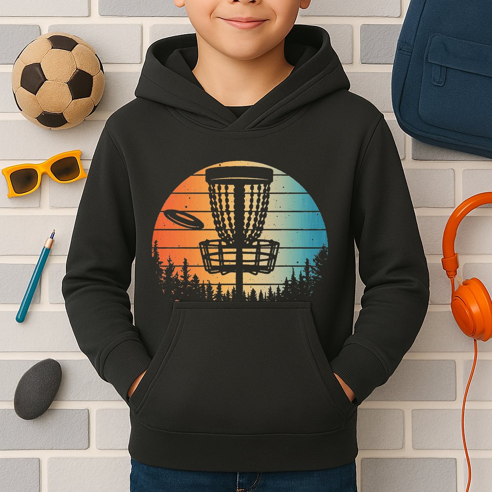 Disc Golf Art Disc Golfer Disc Golf Kids Hoodie
