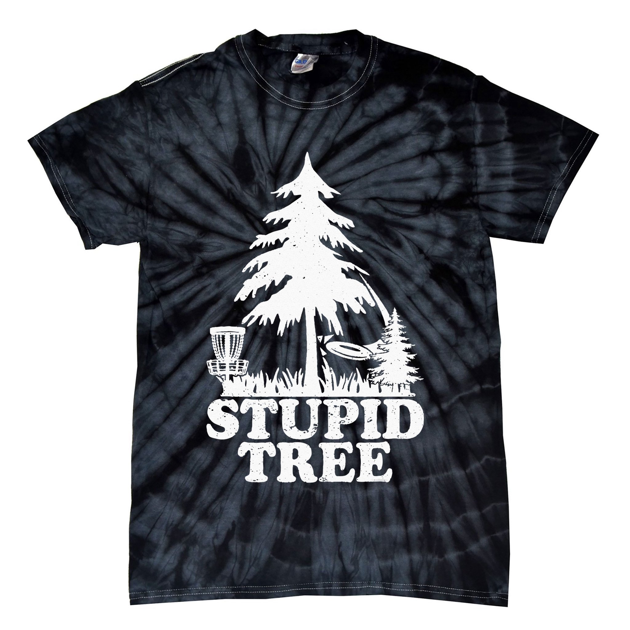 Disc Golf Art For  Stupid Tree Fun Disc Golf Player Tie-Dye T-Shirt