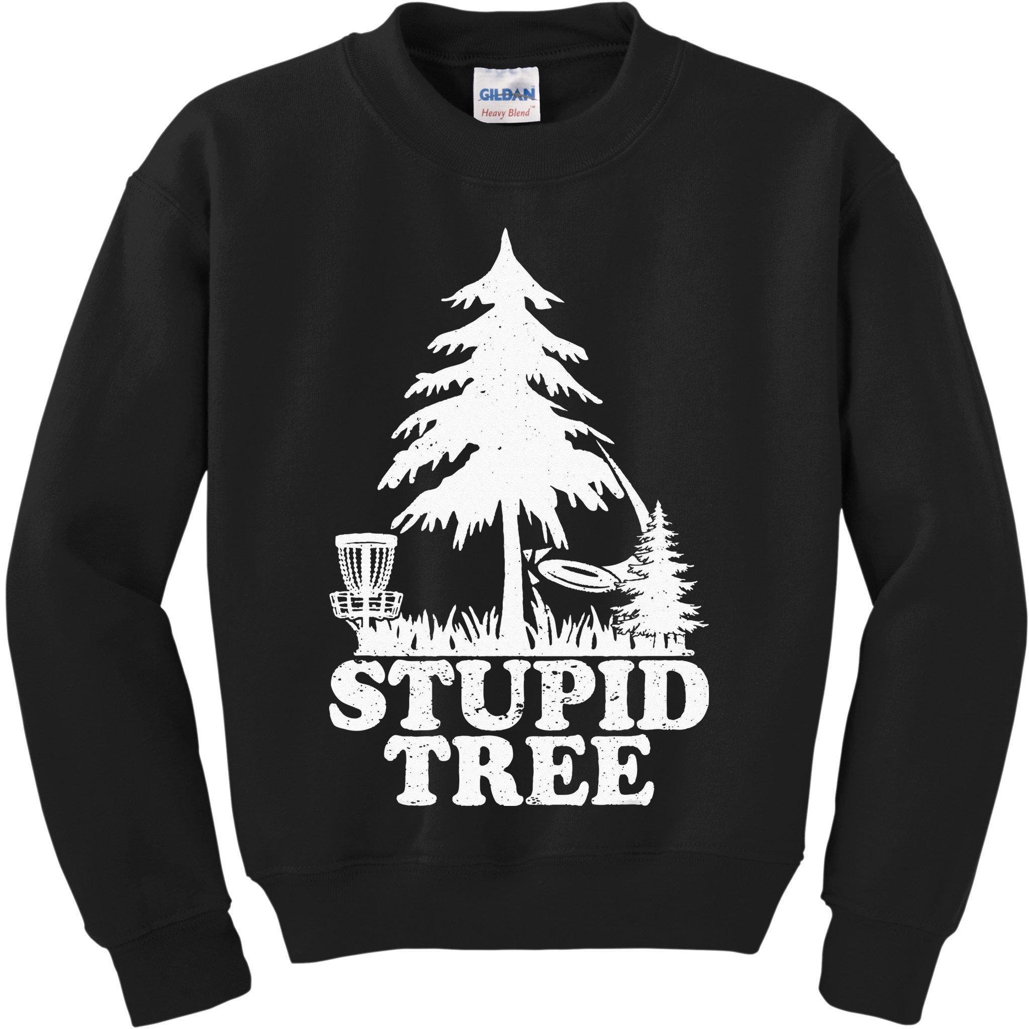 Disc Golf Art For  Stupid Tree Fun Disc Golf Player Kids Sweatshirt