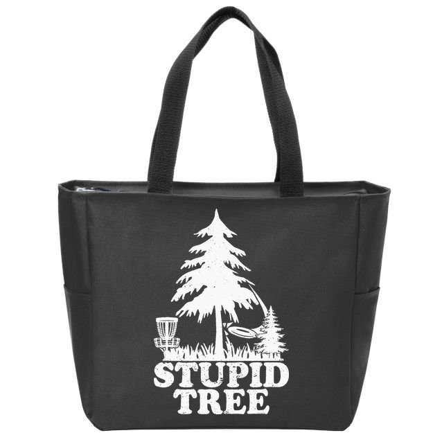 Disc Golf Art For  Stupid Tree Fun Disc Golf Player Zip Tote Bag