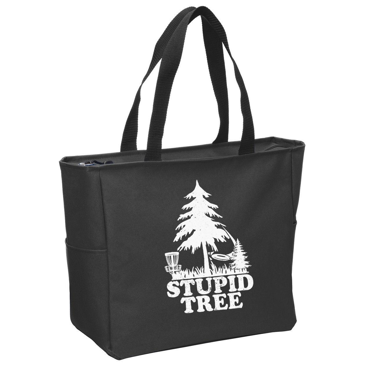 Disc Golf Art For  Stupid Tree Fun Disc Golf Player Zip Tote Bag