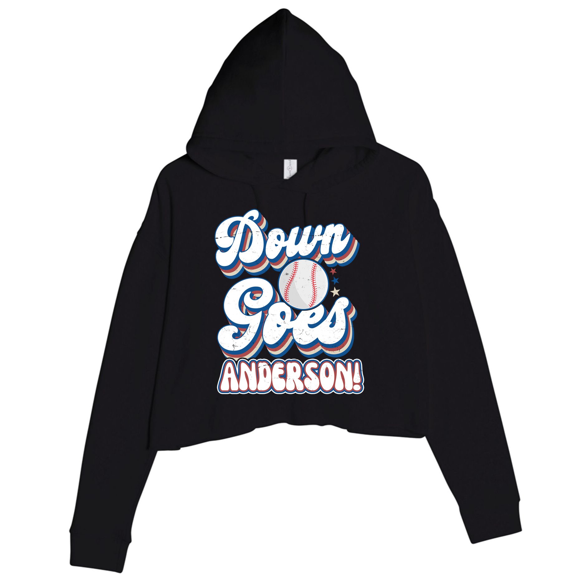 Down Goes Anderson Crop Fleece Hoodie