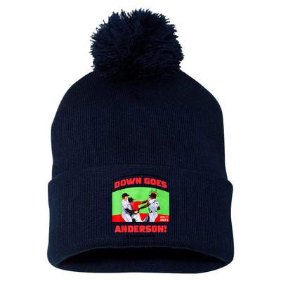 Down Goes Anderson Pom Pom 12in Knit Beanie