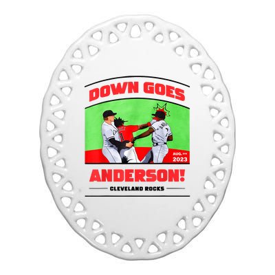 Down Goes Anderson Ceramic Oval Ornament