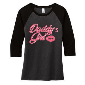 DaddyS Girl Adult Bdsm Ddlg Kinky Dom Sub Couples Women's Tri-Blend 3/4-Sleeve Raglan Shirt