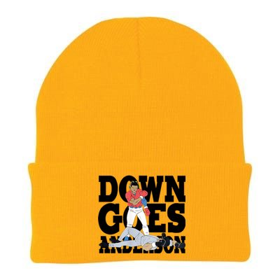 Down Goes Anderson Baseball Fight Knit Cap Winter Beanie