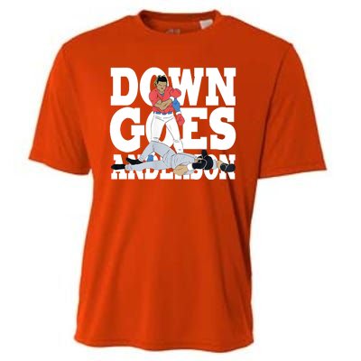 Down Goes Anderson Baseball Fight Cooling Performance Crew T-Shirt