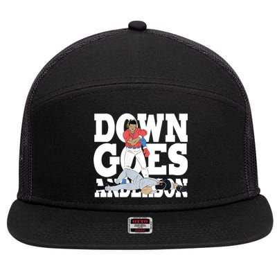 Down Goes Anderson Baseball Fight 7 Panel Mesh Trucker Snapback Hat