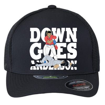 Down Goes Anderson Baseball Fight Flexfit Unipanel Trucker Cap