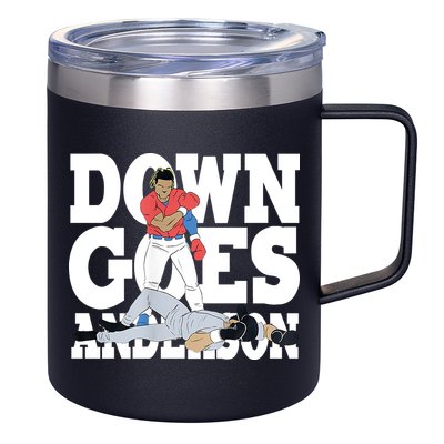 Down Goes Anderson Baseball Fight 12oz Stainless Steel Coffee Mug