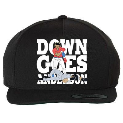 Down Goes Anderson Baseball Fight Wool Snapback Cap