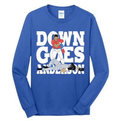 Down Goes Anderson Baseball Fight Tall Long Sleeve T-Shirt