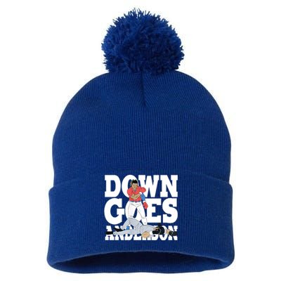 Down Goes Anderson Baseball Fight Pom Pom 12in Knit Beanie