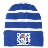 Down Goes Anderson Baseball Fight Striped Beanie with Solid Band