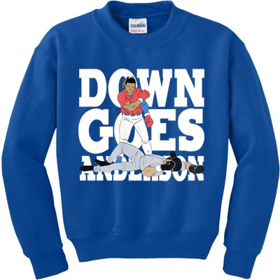 Down Goes Anderson Baseball Fight Kids Sweatshirt