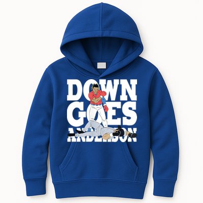 Down Goes Anderson Baseball Fight Kids Hoodie