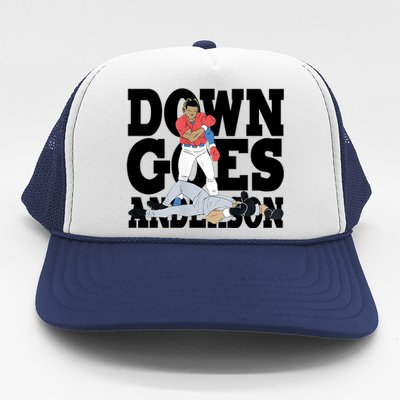 Down Goes Anderson Baseball Fight Trucker Hat