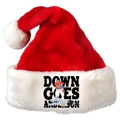 Down Goes Anderson Baseball Fight Premium Christmas Santa Hat