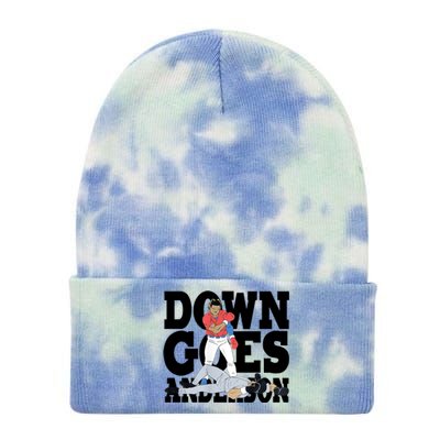 Down Goes Anderson Baseball Fight Tie Dye 12in Knit Beanie