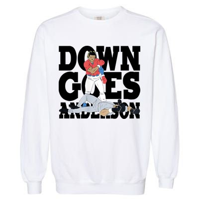 Down Goes Anderson Baseball Fight Garment-Dyed Sweatshirt