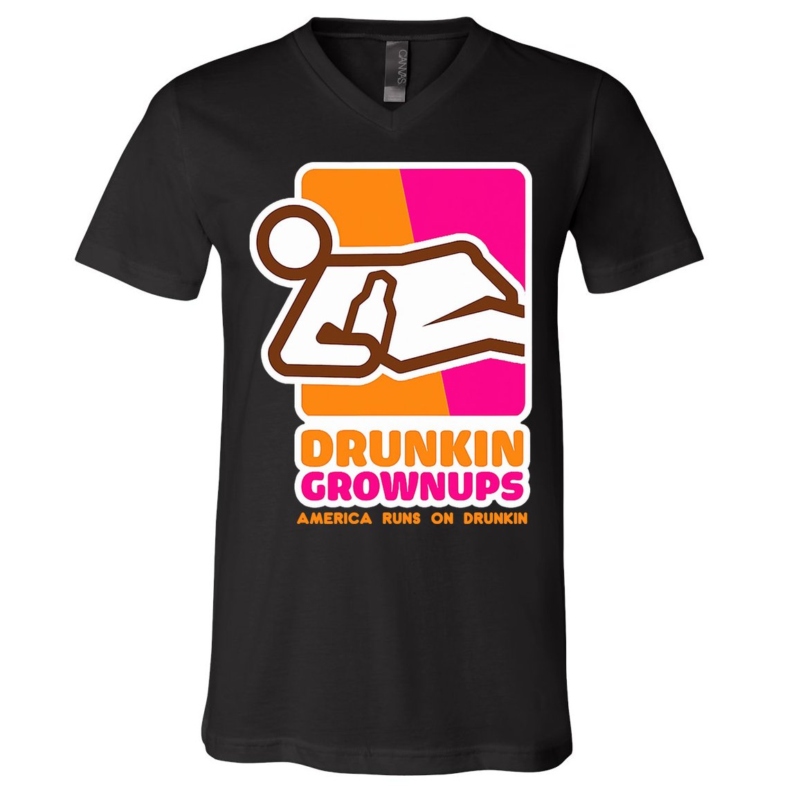 Drunkin Grownups Adult Party Sarcastic Drinking V-Neck T-Shirt