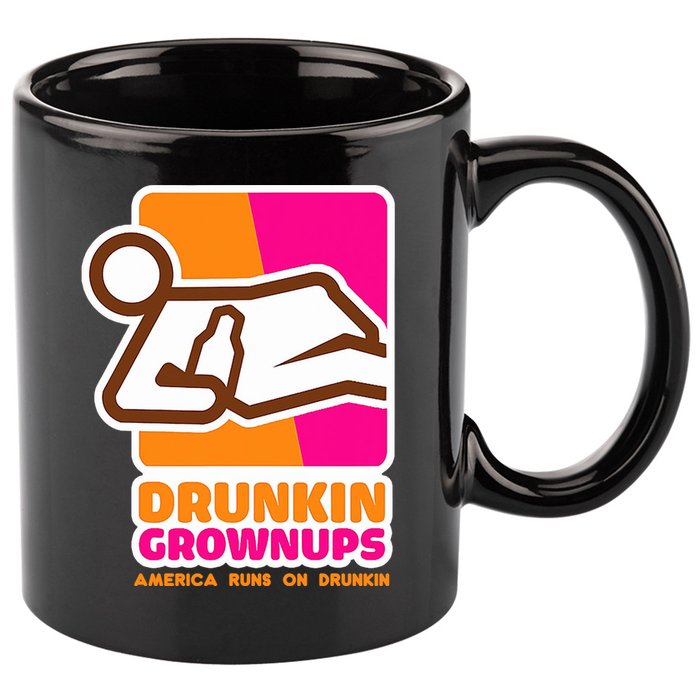 Drunkin Grownups Adult Party Sarcastic Drinking 11oz C Handle Ceramic Mug