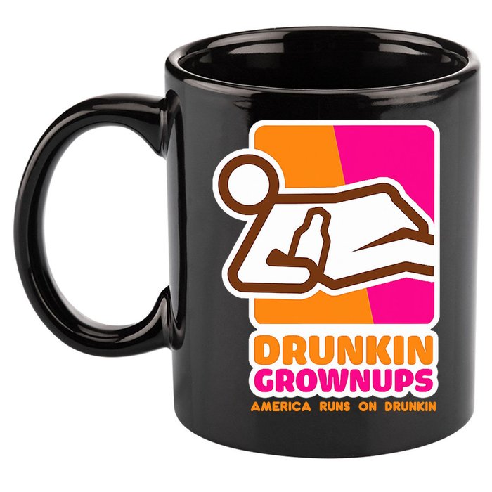 Drunkin Grownups Adult Party Sarcastic Drinking 11oz C Handle Ceramic Mug
