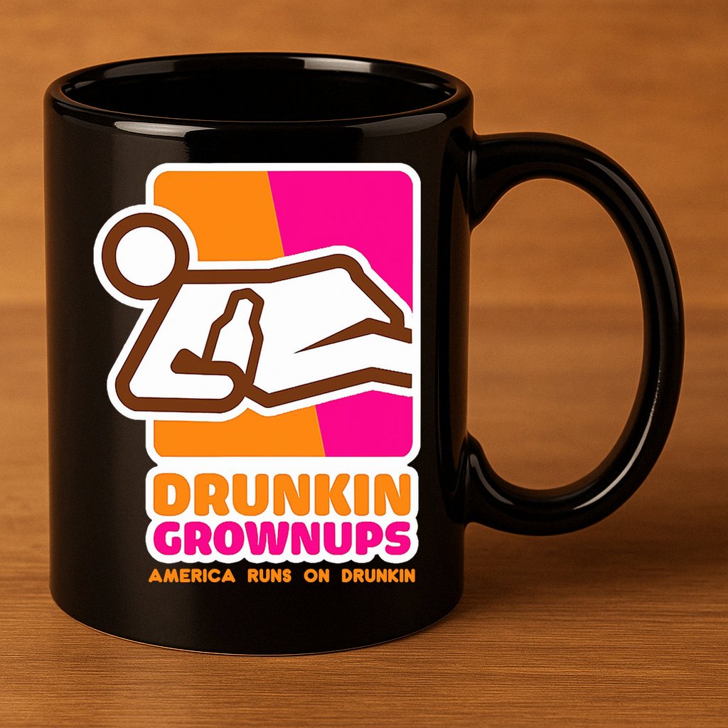 Drunkin Grownups Adult Party Sarcastic Drinking 11oz C Handle Ceramic Mug