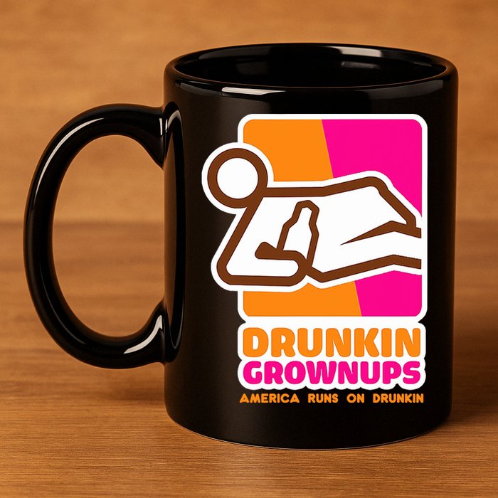 Drunkin Grownups Adult Party Sarcastic Drinking 11oz C Handle Ceramic Mug
