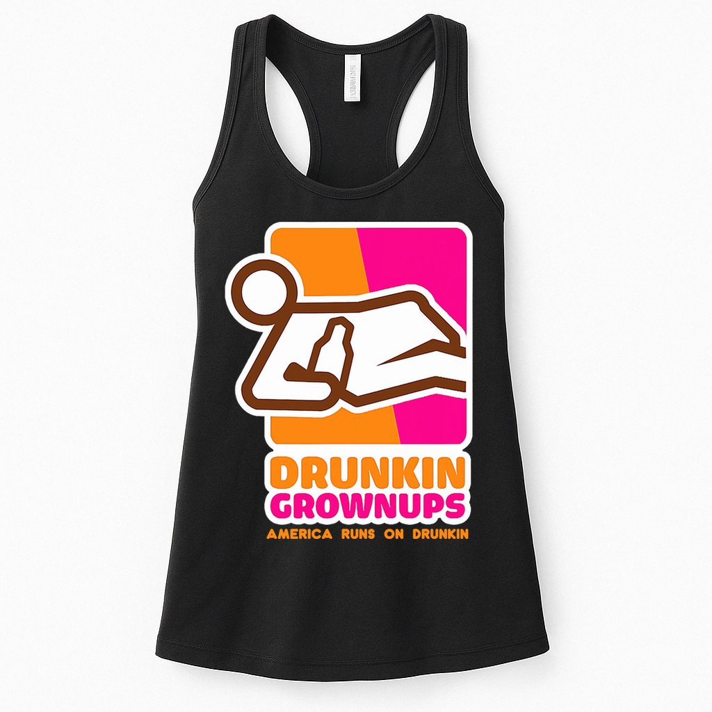 Drunkin Grownups Adult Party Sarcastic Drinking Womens Tank Top
