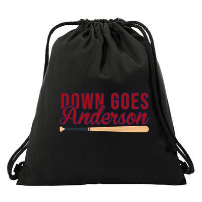 Down Goes Anderson Baseball Bat Drawstring Bag