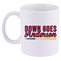 Down Goes Anderson Baseball Bat 11oz C Handle Ceramic Mug