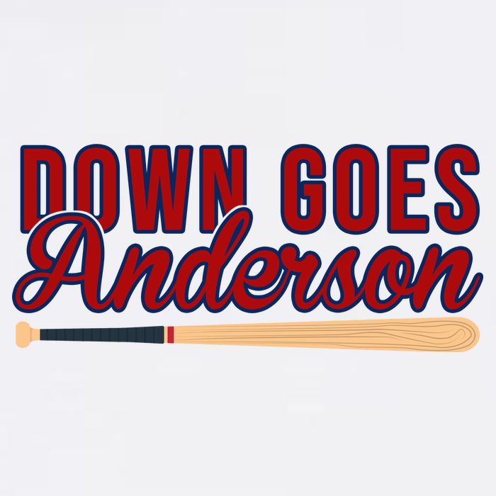 Down Goes Anderson Baseball Bat 11oz C Handle Ceramic Mug