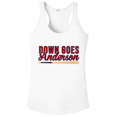 Down Goes Anderson Baseball Bat Ladies PosiCharge Competitor Racerback Tank