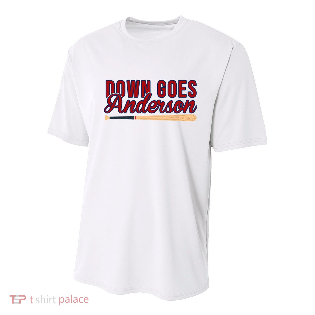 Down Goes Anderson Baseball Bat Youth Performance Sprint T-Shirt