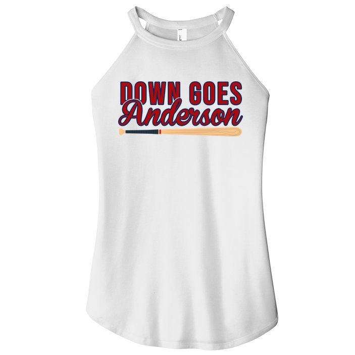 Down Goes Anderson Baseball Bat Women's Perfect Tri Rocker Tank