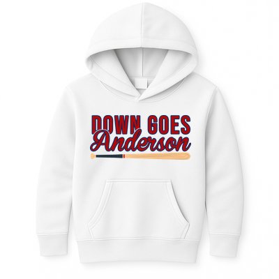 Down Goes Anderson Baseball Bat Kids Hoodie