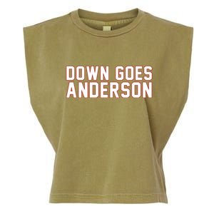 Down Goes Anderson Baseball Cleveland Vs Chicago Garment-Dyed Women's Muscle Tee