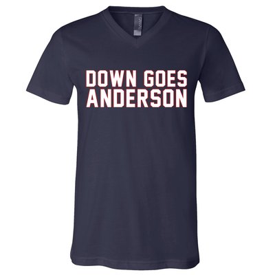 Down Goes Anderson Baseball Cleveland Vs Chicago V-Neck T-Shirt