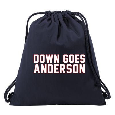 Down Goes Anderson Baseball Cleveland Vs Chicago Drawstring Bag