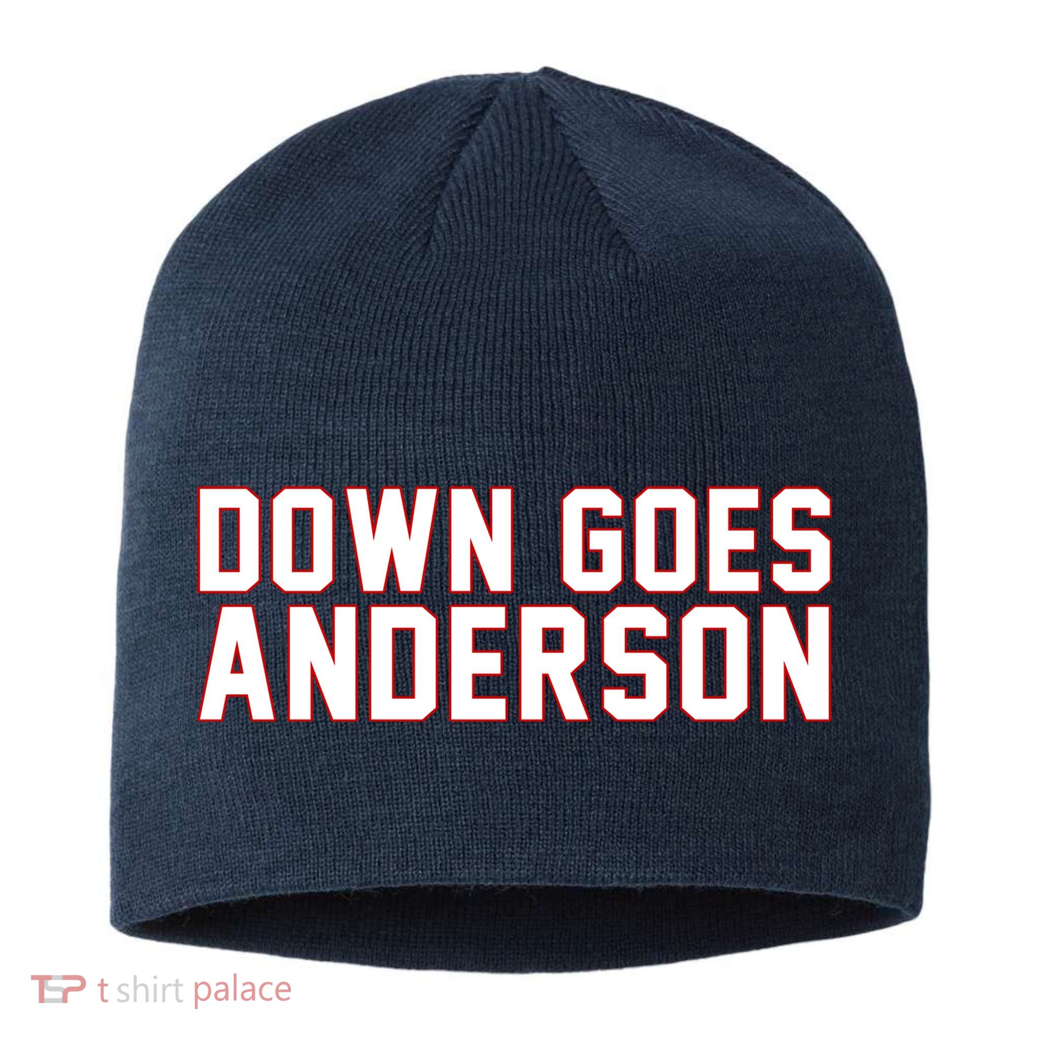 Down Goes Anderson Baseball Cleveland Vs Chicago Sustainable Beanie